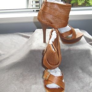 Faux Leather strapped heels